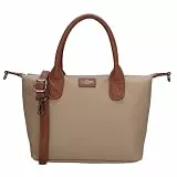 Charm London Buckingham Handtasche Damen - Work Bag für Büro und Arbeit - Umhängetasche Mittelgroß mit abnehmbarem Schulterriemen - Crossbody Tasche Frauen - Taupe