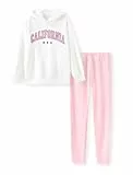 PATPAT Jogginganzug Mädchen Activewear Sets für Mädchen | Trainingsanzug Kinder, Kapuzenpullover + Hosen Mädchen | Sportkleidung Kinder Bekleidungssets Mädchen, Leggings Mädchen 6-7 Jahre 117-122cm