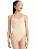 Capezio Camisole Leotard with Clear Transition Straps, Nude, Large