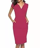 CEASIKERY Damen Business Retro Cocktail Bleistift Wear für die Arbeit Büro Freizeitkleid