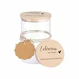 Scinzene Lehrerin Geschenk Glas mit Holzdeckel 850ml - Abschiedsgeschenk Lehrerin Nervennahrung Dose - Lehrerin Geschenk Set mit Anhänger & Juteschnur für Süßigkeiten Gebäck