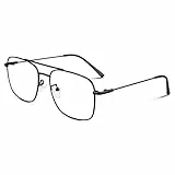 LINVO Brille Ohne Sehstärke für Herren Damen Klassische Metallgestell Brillenfassung Vintage Pilotenbrille Fake Brille