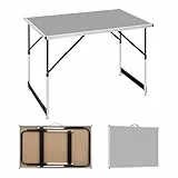 WOLTU® Campingtisch Klapptisch Gartentisch Arbeitstisch Balkontisch höhenverstellbar Aluminium Stahl MDF Grau