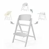 CYBEX Gold CLICK & FOLD Hochstuhl 4in1-Set, Mitwachsend, Ab Geburt bis 99 Jahre, Inkl. Gold Bouncer Nest, Baby-Set und Tablett, Buchenholz/Baumwolle/Kunststoff, All White