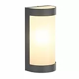 ledscom.de Wandleuchte WARU für außen, IP44, Edelstahl, anthrazit matt, eckig, 1x E27 max. 40W