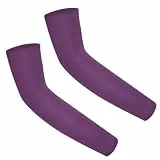 Anevous 1 Paar Armlinge Kinder,Unisex Arm Sleeve,Sommer Armstulpen,Anti UV Armschoner,Sonnenschutz Ärmel,Kompressions Armstulpe für Volleyball,Fußball,Mädchen,Jungen,Dunkelviolett,S(4-6 Jahre