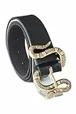 Ro Rox Severus Kunstleder Goldene Schlangenschnalle Punk Mythischer Legendärer Gürtel, Gold
