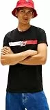 Tommy Jeans Herren T-Shirt Kurzarm Signature Stripe aus Baumwolle, Schwarz (Black), M