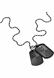 Diesel Herrenkette Font Dog Tag Edelstahl schwarz, DX1554001