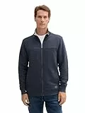 TOM TAILOR Herren Sweatjacke mit Stehkragen, 19024 - Sky Captain Blue White Melange, XXXL