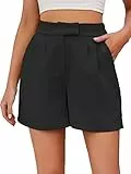 Famulily Damen Zipper Short Bottoms Stilvolle High Waisted Wide Leg Shorts Loose Casual Pants Schwarz L