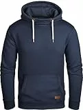 Grin&Bear Herren Kapuzenpullover Kapuzenjacke Hoodie mit hoch abschließendem Kragen GEC494 (L, Navy)