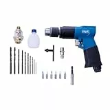 Scheppach Druckluft Bohrschrauber Druckluftbohrer Set | Bohrfutter 1-10mm | Rechts/Linkslauf | Betriebsdruck 6,3 bar | Luftbedarf 141 l/min | inkl. Koffer, 10 HSS-Bohrer, 6 CrV Bits, 1 Bithalter & Öl
