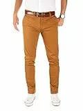 Yazubi Herren Chino Hose Dustin - Chinohose mit Gürtel, Braun (Camel Otter 181018), W38/L36