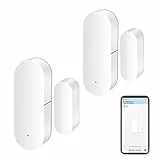 WiFi-Türsensor: Intelligente Tür-Offen-/Geschlossen-Detektoren, drahtlose Fenstersensor-App-Benachrichtigung, Kontaktsensor für die Sicherheit zu Hause, passend für Alexa Google Assistant (2pack)