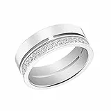 s.Oliver Ring Edelstahl Damen Ringe, mit Zirkonia synth., Silber, Kommt in Schmuck Geschenk Box, 2031469