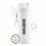 SMILODOX Protein Shaker 700 ml - BPA-freier Premium Eiweiß Shaker, lebenslange Haltbarkeit - mit Edelstahlkugel für cremige, klumpenfreie Shakes - Shaker für Proteinshakes