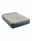 INTEX DuraBeam Mid-Rise Luftbett für 2 Personen mit Kopfkissen (152x203x30 cm) max. 272 KG– mit integrierter Elektropumpe – Gästebett aufblasbares Bett Camping Matratze mit Fiber-Tech (64118ND)