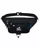 WATERFLY Bauchtasche Gürteltasche Damen und Herren Sport Hüfttasche für Laufen Fitness Joggen Wandern (Schwarz)