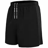 BOOJO Sporthose Herren Kurz Hosen Schnell Trocknend Sport Shorts mit Reißverschlusstasche Leicht Jogginghose Trainingshose(Schwarz,L)