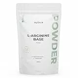 Nutri + L-Arginin Base Pulver 1 kg - hochdosiert - pflanzlich durch Fermentation - reines L-Arginine Powder 1000 g - Vegan - Neutral ohne Zusatz