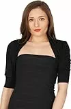 BlackButterfly Mittlere Hülse Bolerojäckchen Shrug Oberteil (Schwarz, S)