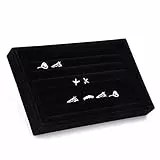 Yosoo Ring Schmuck Display Aufbewahrungsbox Tray Case Organizer für Krawattenklammer Ohrringe