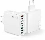 2 Pack USB C Ladegerät, 8 Ports Stecker 40W ladeadapter PD 3.0 Power Adapter Schnellladegerät Mehrfach Netzteil Netzstecker Ladestecker für 16 Pro Max 15 Plus 14 13 12 11, Samsung