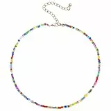 Holibanna Bunte Perlenkette Für Damen - Elegante Boho Halskette Für Strandpartys Hochzeiten Und Besondere Anlässe Modeschmuck Für Frauen Und Mädchen