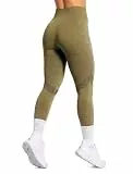 INSTINNCT Damen Sport Nahtlose Blickdicht Leggings Kompressions Yoga Fitnesshose Sporthose mit Hohe Taille für Gym Workout Jogging, Olivgrün M