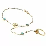Aroncent Damen Perlen Armband Ring: Elegantes Perlenarmband mit Türkis Lebensbaum und Edelstahl Verstellbares Armband Ring Set für Frauen