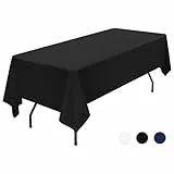 Showgeous Tischdecke Schwarz Tischdecken 153×260cm Rechteckige Tischdecke Polyestergewebe Waschbare Tischdecke Tischtuch für Restaurant Thanksgiving Weihnachten Jubiläen