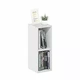 Furinno Fulda 2-stufiges, platzsparendes Aufbewahrungsregal, Bücherregal, 20 cm Breite, Weiß
