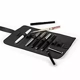 Londo Echtleder Stifterolle, Federmäppchen - Elegante Roll-up Stifterolle, Bleistift Wrap, Mäppchen, Stift Organizer, Bleistiftkasten