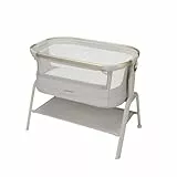 Maxi Cosi Iora² Baby Stubenbett, 0–6 kg (9 kg), Klappbares und Leichtes Beistellbett Baby, 5 cm CloudCore-Matratze, 5 Höhenstufen, 2 Leichtgängige Rollen, Easy Slide, Elegance Beige