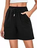 Marvmys Damen Sportshorts Sommer High Waist Bermuda Shorts mit Taschen Fitness Laufshorts S-3XL