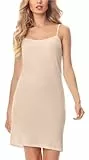 Merry Style Damen Unterkleid kurz Petticoat Knielänge einstellbare Träger MS10-203(Beige, L)