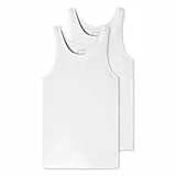Schiesser Herren 2 Pack Unterhemd Ohne Arm - 95/5 Organic Unterwäsche, Weiss_176038, XL EU