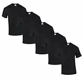 Gildan 5 Stück Heavy Cotton T-Shirt Herren Shirt S - 3XL Schwarz Weiß (XL, Schwarz)