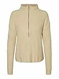 Noisy may Damen Nmnewalice L/S High Neck Knit Noos Pullover, Irish Cream, M EU