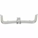 Fydun Taschenherstellung Rahmen, Metall Geldbörse Rahmen DIY 20cm Retro Kussverschluss Schloss für die Herstellung von Geldbörsengriff Nähen Handwerk(Silber)