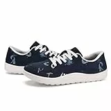 konhill Bequeme Barfußschuhe Damen mit Schnürung | Leichte & Atmungsaktive Sneaker für Walking, Alltag und Fitness Tiefblau EU 37