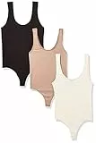 Vero Moda Women's VMSTELLA Bodystocking 3-Pack Body, Natural/Pack:Black/Birch/Natural, S/M