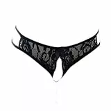 KHUFUZI Frauen sexy Unterwäsche Unterwäsche Spitze Tangas Höschen Niedliche G-Strings Kurzes Geschenk für Freundin (Schwarz)