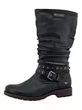 MUSTANG Damen Stiefel Riemen mit Nieten und Schnalle 15M0052003, Größe:38 EU, Farbe:Blau