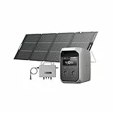 EF ECOFLOW DELTA 3 Classic mit 220W Solarpanel, 0% VAT STREAM Mikrowechselrichter 800W, Tragbare Powerstation 1024Wh, 1800W AC (3600W Spitze), LiFePO4, Solargenerator für Wohnmobil, Camping, Zu Hause