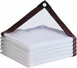 Abdeckplane Mit öSen,Transparente Plane Wasserdicht,Regenplane Zeltplane,Abdeckfolie FüR GartenmöBel,Bauernhof,Balkon Regenschutz (1x1m)