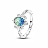 QIKAOLA Silber Ringe für Frauen 925 Sterling Silber Ringe Erklärung Ringe stapelbar Ringe für Jugendliche Mädchen Eternity Band Ringe