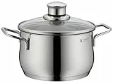 WMF Diadem Plus Kochtopf Induktion 16 cm – 2 l großer Fleischtopf aus Cromargan Edelstahl mit Glasdeckel, hohem Rand, spülmaschinenfest, langlebig und unbeschichtet für gesunde, leckere Mahlzeiten