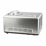 H.Koenig Professionelle Eismaschine HF320 - Elektrisch, 2 L, 180 W - 3 Programme - Umweltfreundlicher Naturgasbetrieb - Eis, Frozen Joghurt, Sorbet - Schnelle Zubereitung, Kühlfunktion - Edelstahl